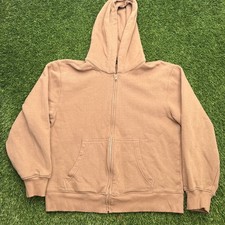Quince Organic Cotton Full Zip Hoodie Womens Size S Brown Sweatshirt