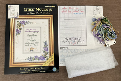 Dimensions Wedding Sampler Two Shall Be Called One Cross Stitch Pattern & Thread