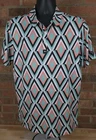 Bad Birdie Mens The Diamond Geometric Print Golf Polo Shirt Multicolor Medium