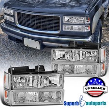 Fits 94-98 Gmc C10 Ck Sierra Headlightsbumper Corner Lights Replacement Pair