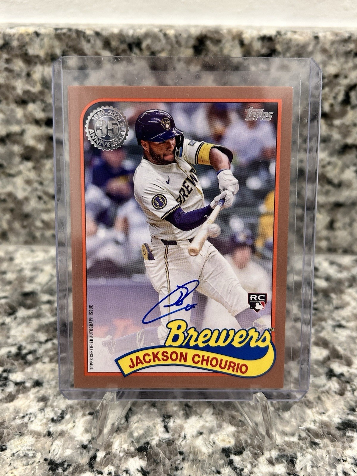 2024 Topps Update Series - 1989 Topps Baseball Jackson Chourio RC Gold Auto /50