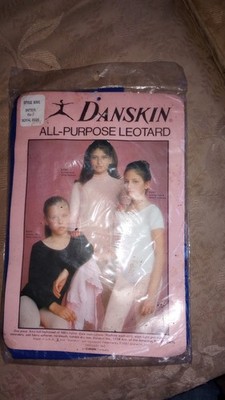 Vintage Danskin Leotard Girls Small 6x-7 Prof'l 1 Piece Nylon Royal Blue 9391 LS