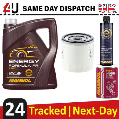 5W-30 5L ENGINE OIL & FILTER FOR  FORD B-MAX C-MAX FOCUS FIESTA FLUSH ADDITIVE