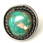 Vintage Ring tested 925 STERLING SILVER Size 7.5 Turquoise Navajo Band lot y