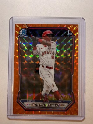2026 Bowman Baseball #BCP-3 Yojancel Cabrera 1st Orange Refractor /25 LA Angels