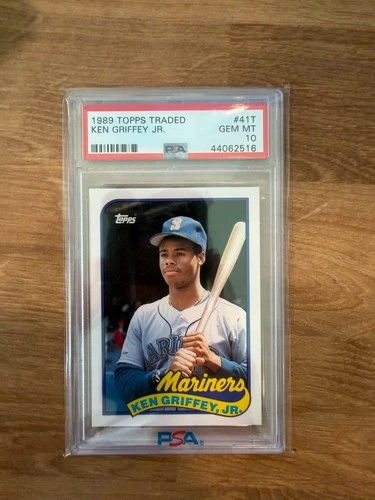 1989 KEN GRIFFEY JR TOPPS TRADED ROOKIE PSA 10  MARINERS 50-50? (936)