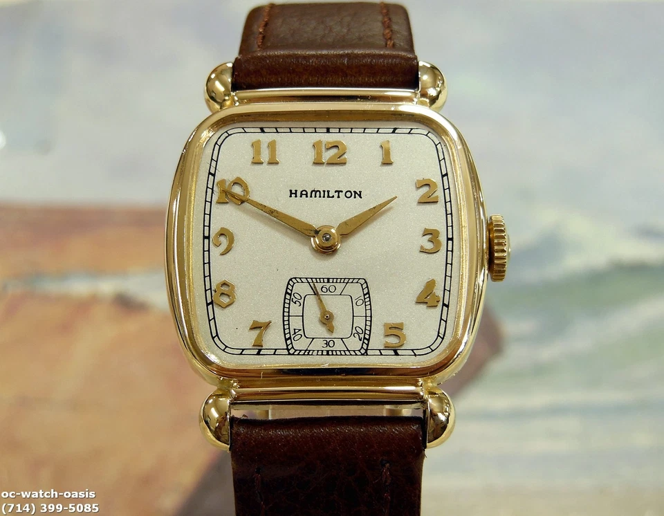 Hamilton Martin 1946 vintage, impresionante esfera plateada, reparado, 1 año de garantía Foto 2 de 4