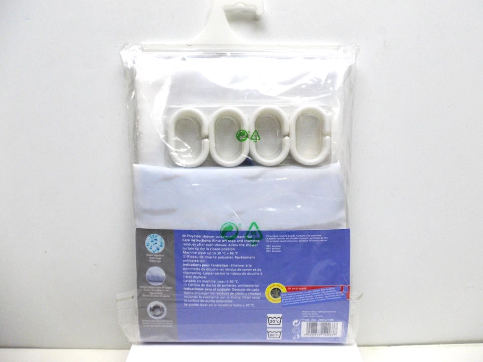 害怕猫浴帘带12个钩含70英寸x78英寸WENKO防模 — 第 3/4 张图片