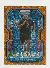 2020 Panini Prizm Orange Disco #365 Derrick Brown rookie card, Carolina Panthers. rookie card picture