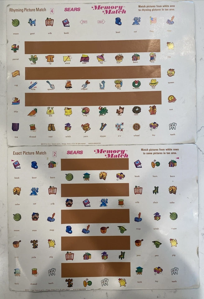 Vintage 1972 Memory Match Game Only At Sears 6 Games - Image 3 of 4