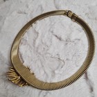 Vintage Gold Tone OMEGA Retro Collar Necklace W Glass Jeweled Ornament — photo 5