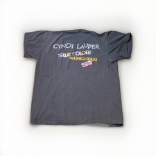 Vintage Cyndi Lauper Shirt 1980s True Colors World Tour Staff Faded