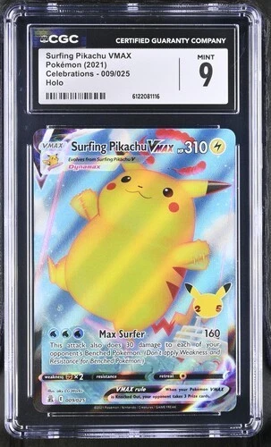 Surfing Pikachu VMAX *CGC 9* Holo *Celebrations* #9 *2021* Pokemon