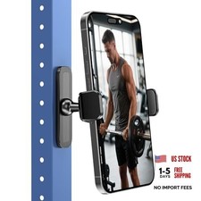 Magnetic Phone Holder for Gym, Alloy Base and Joint for Strong Black - 1 Pack