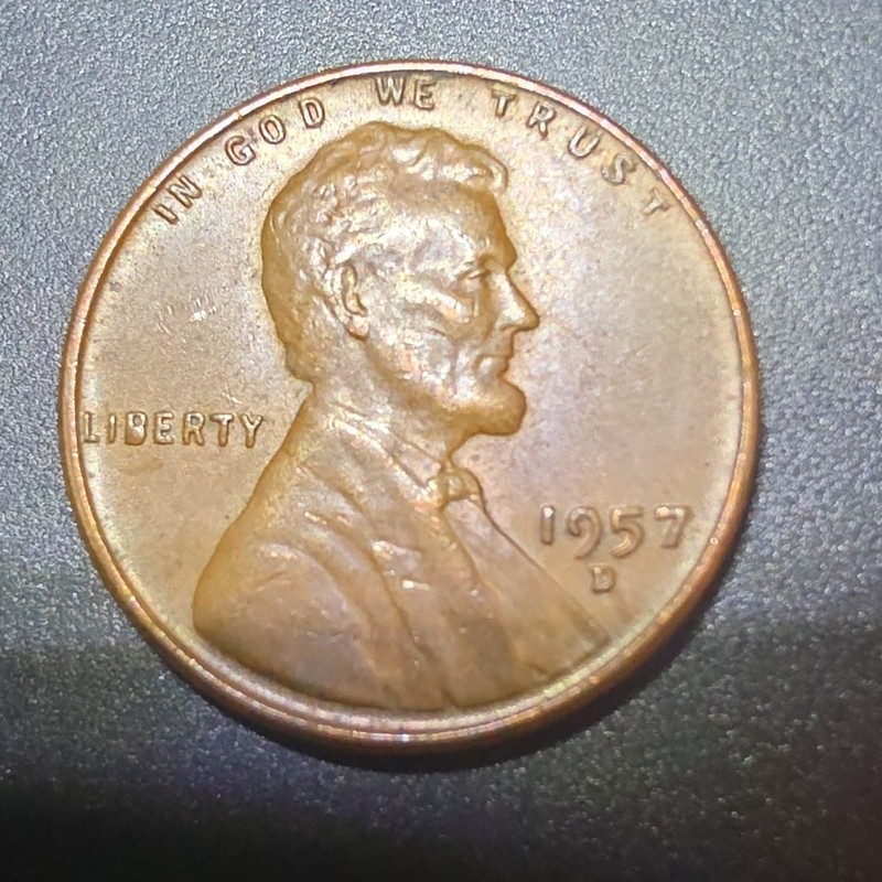 1957-D Lincoln Wheat Small Cent Denver Business Strike Circulated BN