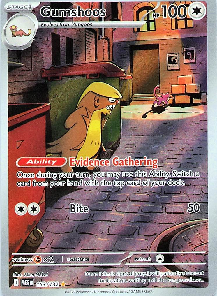 Gumshoos Holo Illustration Rare ME01: Mega Evolution 153/132 NM