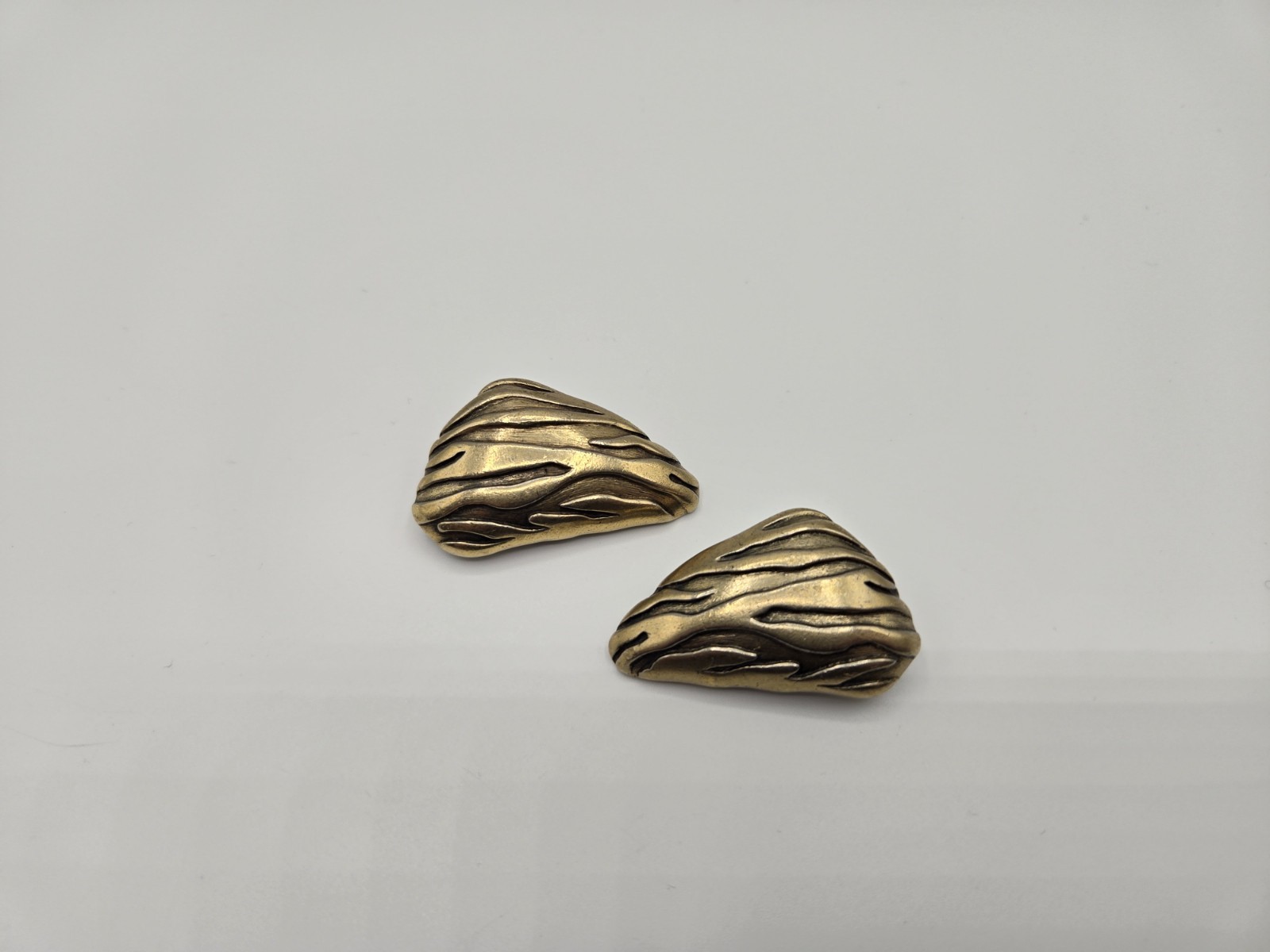 Vintage Trifari Chunky triangular Shape Earrings … - image 2