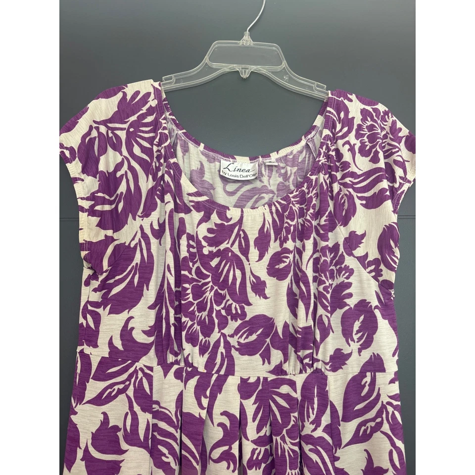 Maxi Vestido Linea by Louis Dell'Olio Floral Púrpura Beige Informal Verano Mediano Foto 2 de 4