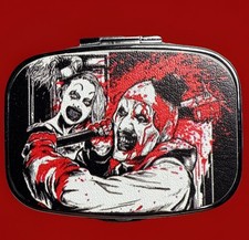    Terrifier 2 3 Art the Clown Dead Pale Girl Travel size Pill Case Box Horror
