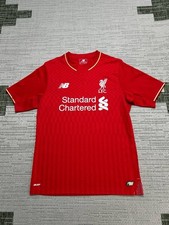 New Balance Home Soccer Jersey Youth Large Red Liverpool FC 2015 16 Logo Graphic