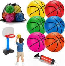 6 Pack Mini Basketballs, 6 Inch Basketball Set with Pump