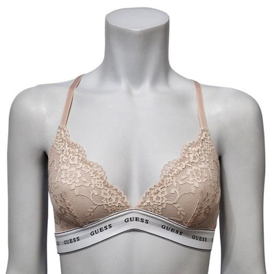 GUESS Damen schöner Triangel-BH Pasty Mauve Blumen Spitze Größe UK S (10)