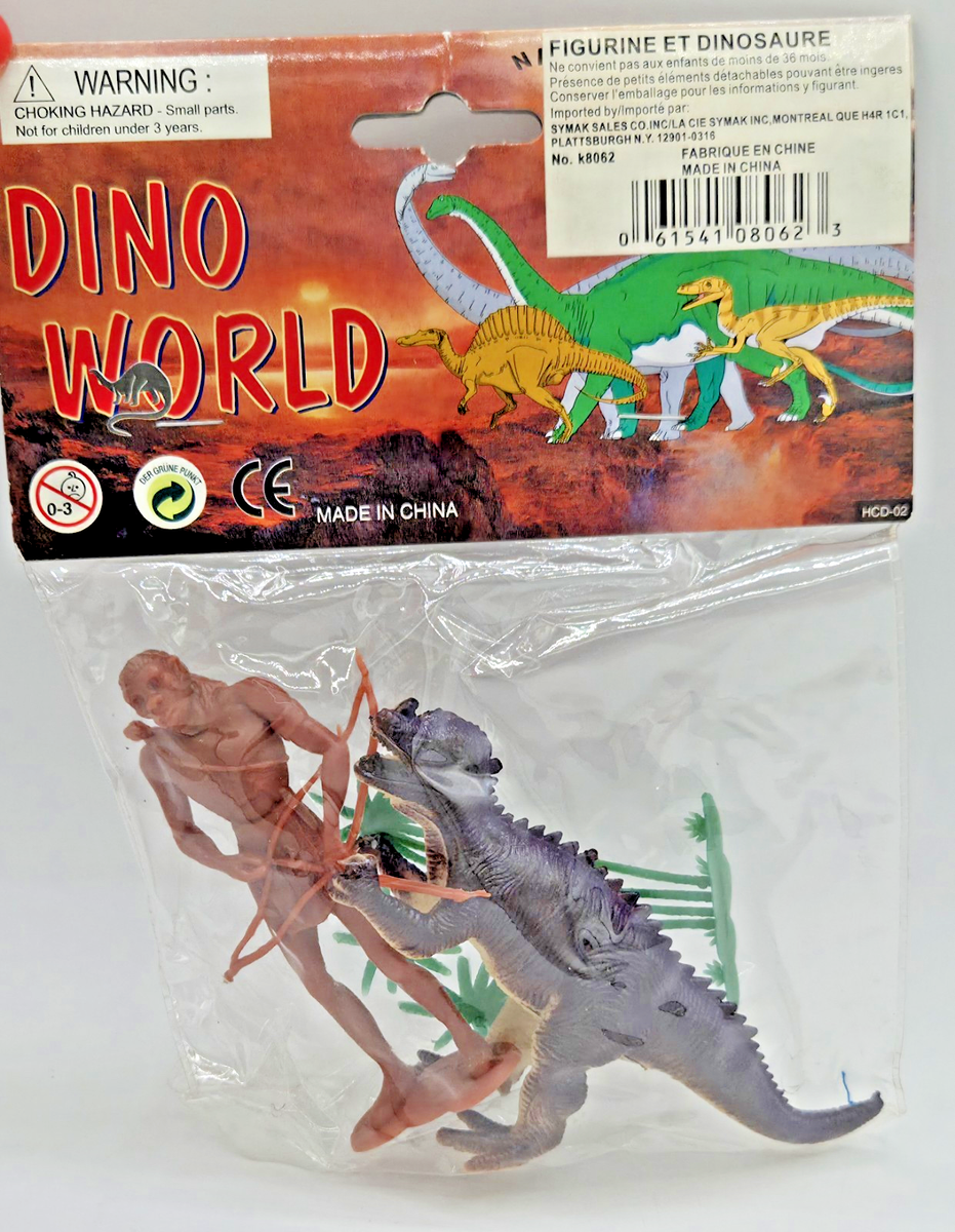 Vintage Dino World Plastic Figures Toys RARE Prehistoric Human