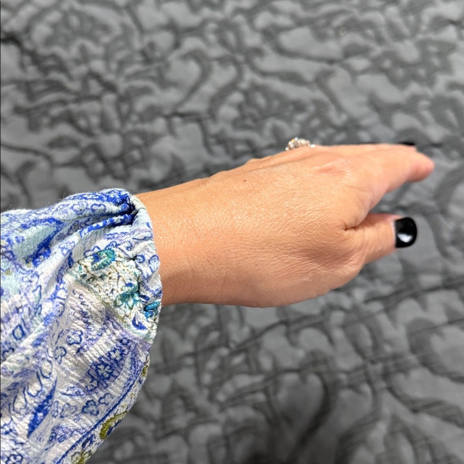 J. Jill women's medium split neck patchwork print… - image 9