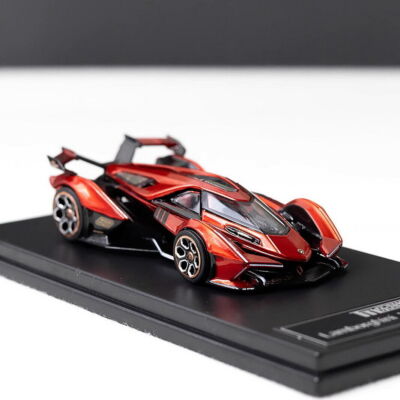 LMF 1/64 Scale Lamborghini V12 Vision GT Red Diecast Car Model Toy