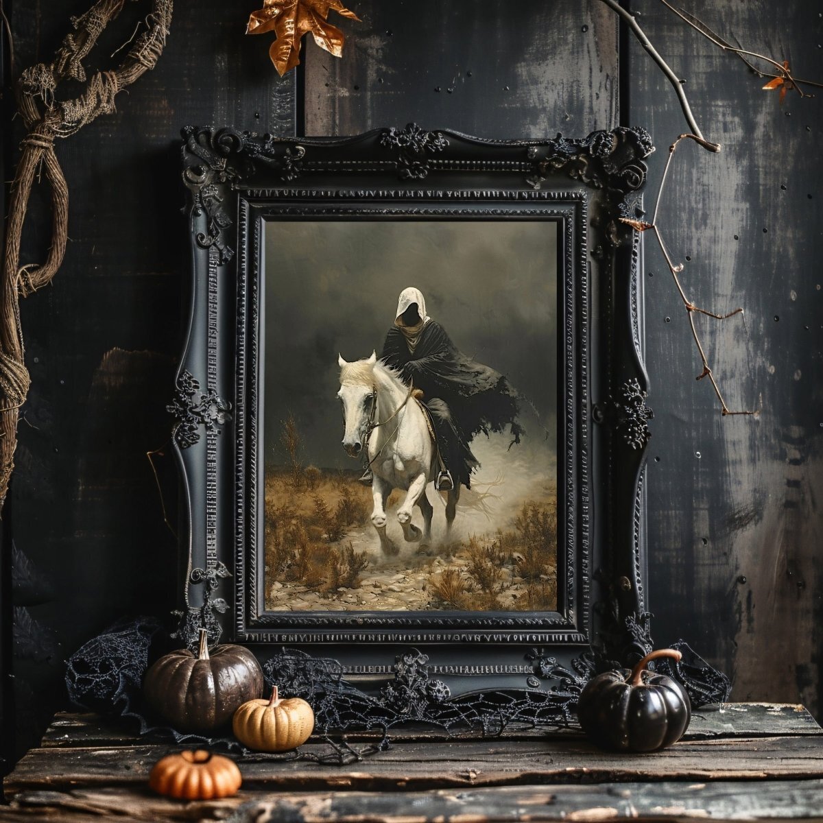 アート・デザイン・音楽 Apocalypse Beauty Horror ContemporaryArt Apocalyptic Horseman Wall Art Print - Gothic Horror, Occult Art