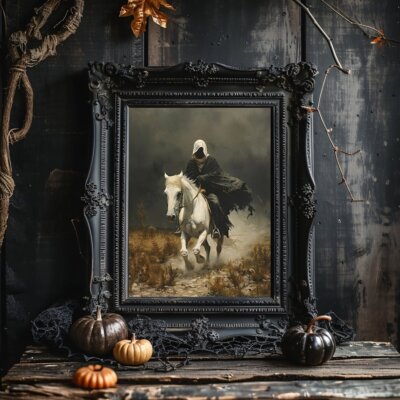 Apocalyptic Horseman Wall Art Print - Gothic Horror, Occult Art