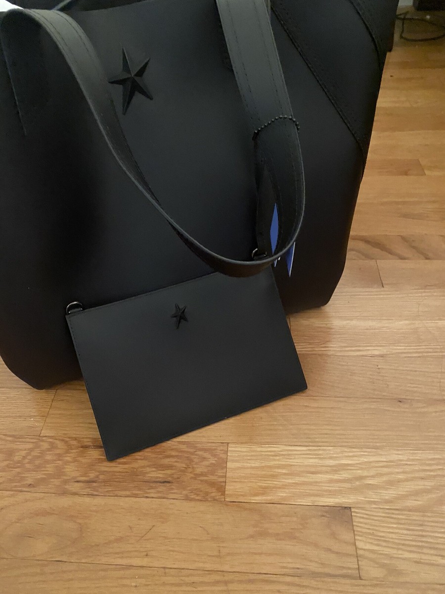 Thierry Mugler X H & M - Black Leather Shopper Tote Bag- New