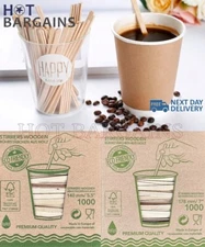 Natural Wooden Coffee Stirrers 5.5" and 7" Eco Friendly Hot Drink Stirrers