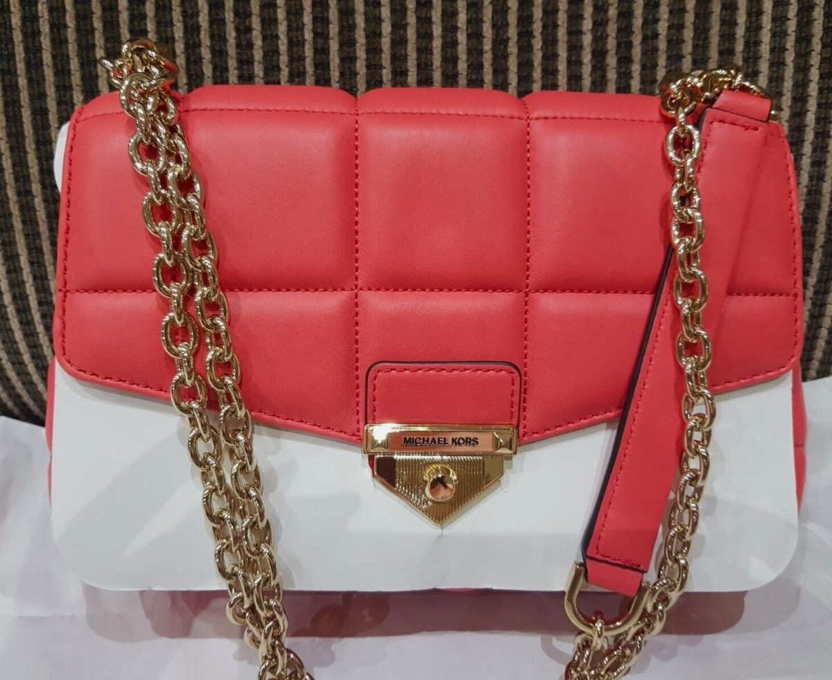 MICHAEL KORS SoHo Large Quilted Leather Shoulder Bag Dahlia Colour