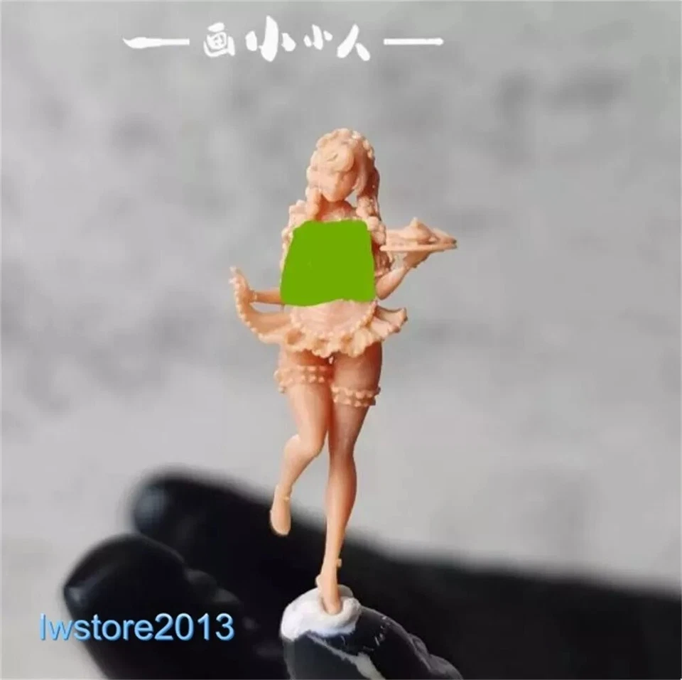 1/43 Miniature Cute Maid Kitchen Maid Black Silk Scene Prop Stereoscopic Model T - Image 3 of 3