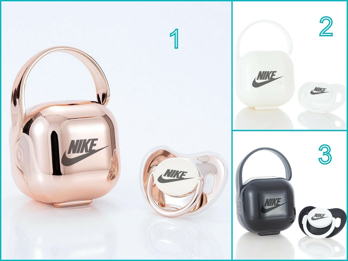 Chupete Nike Chupete Bebé con Caja Regalo Bebé Alta Calidad en Negro Blanco Rosa