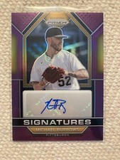 2023 Panini Prizm Baseball Michael Burrows Auto Purple Prizm #71/99 Pirates