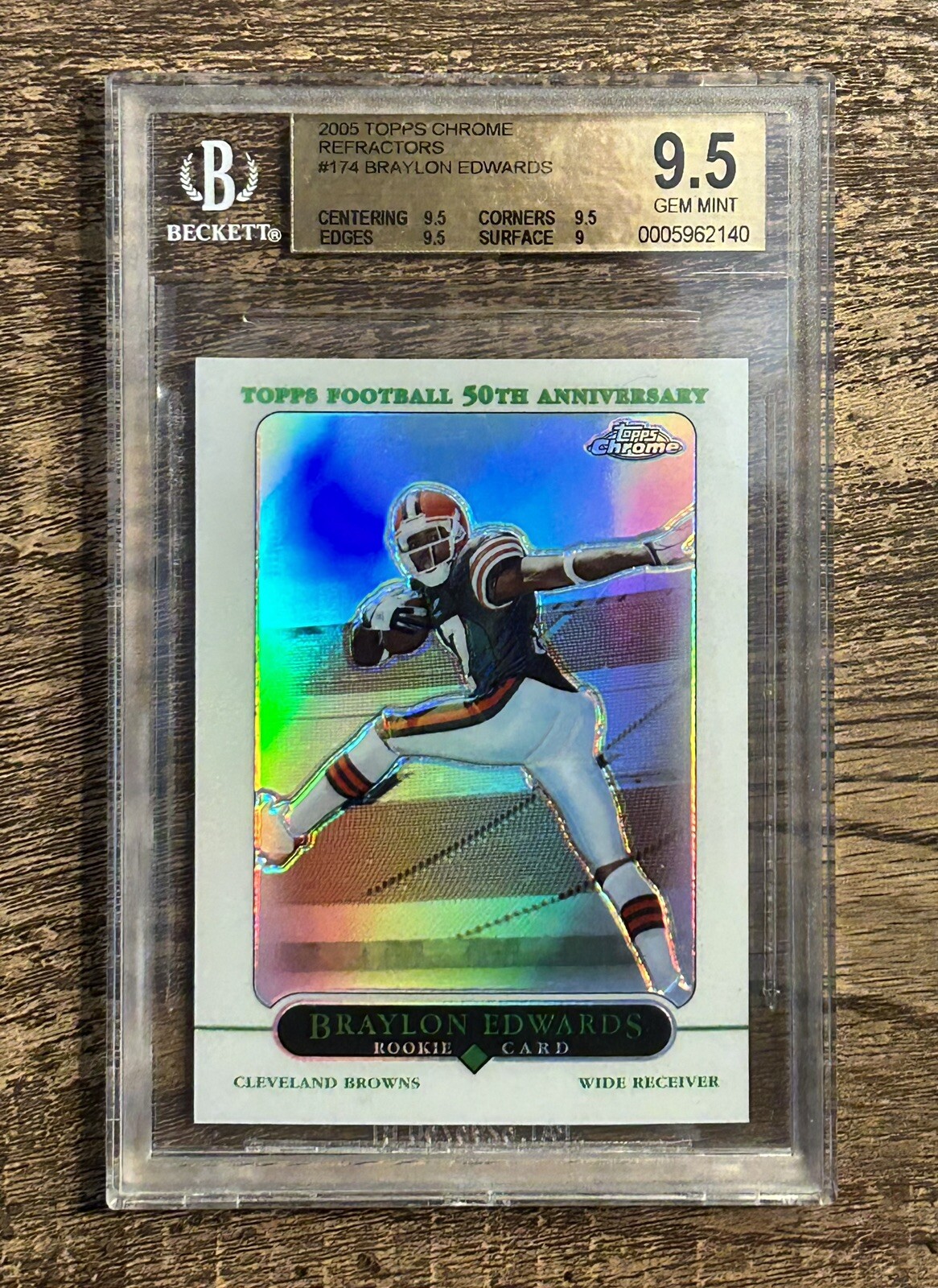2005 Topps Chrome Refractor Braylon Edwards #174 Rookie RC BGS 9.5 Gem Mint 💎