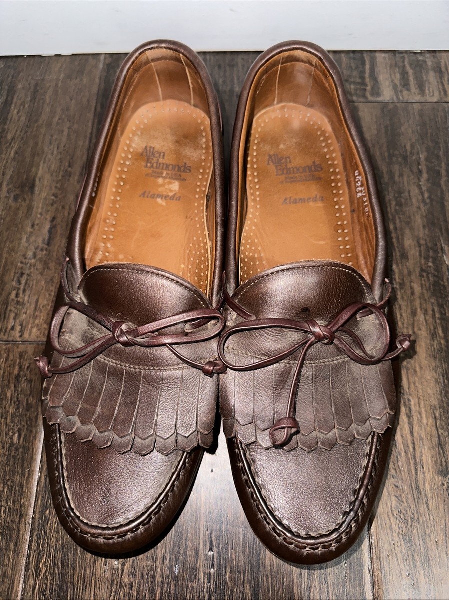 Allen Edmonds Men\'s Alameda Brown Leather Kiltie Tie Loafers 12 D Made in USA Allen Edmonds Men main image 2