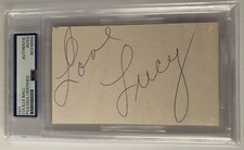 I Love Lucy Lucille Ball Signed Autograph 3x5 Cut Signature - PSA DNA - FREE S&H