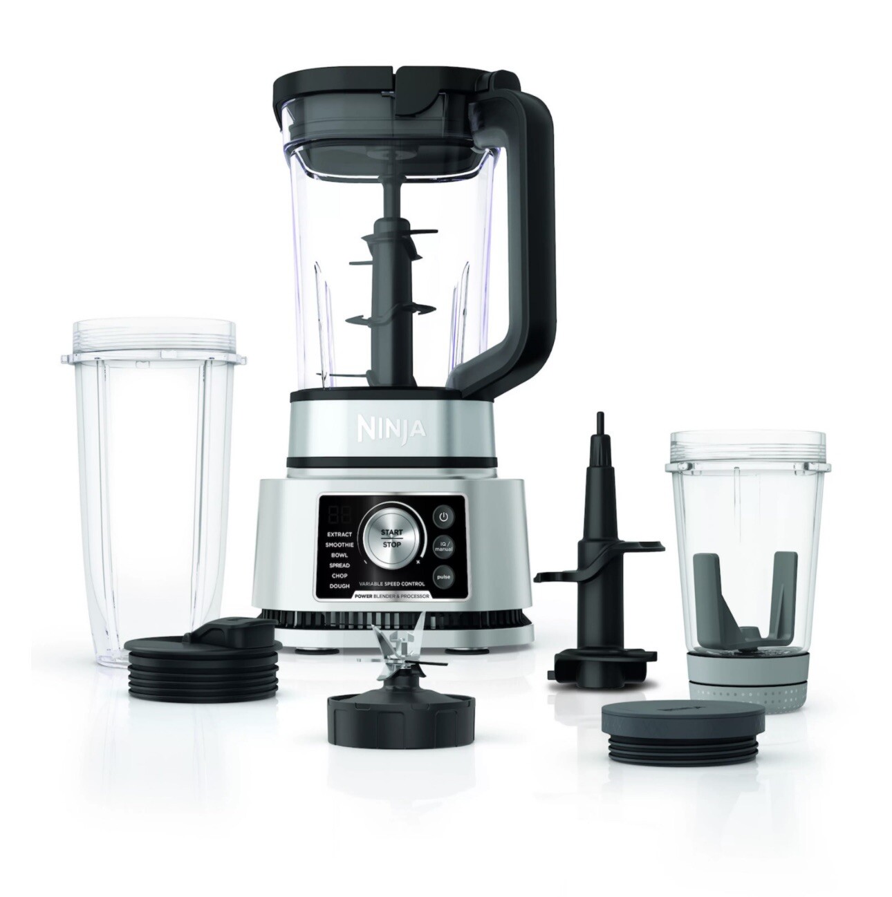 Ninja Foodi SS351 Power Blender and Food Processor with Smoothie Bowl Maker - Silver-image