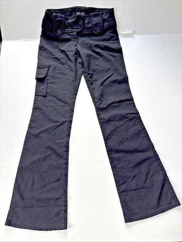 Vtg Wet Seal Pants Sz 5/6 Black Dress Career Black With Stripes Bootcut
