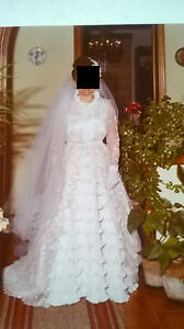 Abito Da Sposa Vintage Dell Con Pizzo Francese Ebay