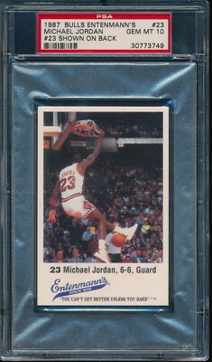PSA 10 MICHAEL JORDAN 1987 Bulls Entenmann's #23 Blank Back ULTRA