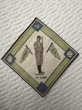 1914 B-18 Baseball Tobacco Felt Blanket Ty Cobb White/Green Detroit Tigers