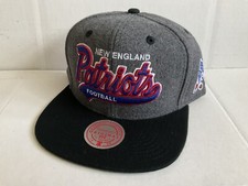 New England Patriots MITCHELL  NESS SNAPBACK GRAY  RED/BLUE BLACK ARCH HAT/CAP