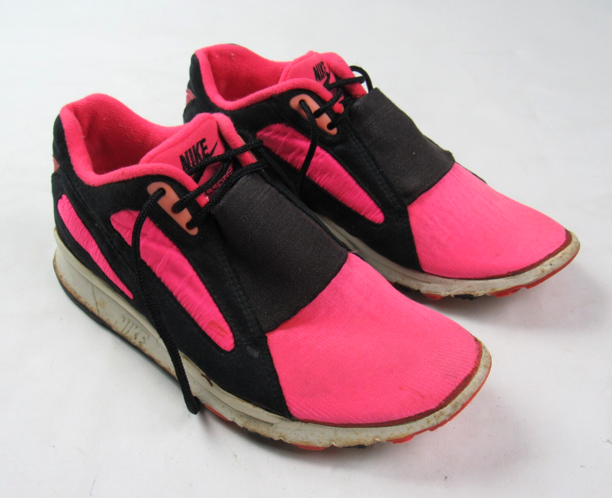 Vintage 80\'s Nike Black and Pink WATER SHOES FULLZIP VERY RARE! L@@K!! Vtg OG 1989 - 90 Nike Air Current Neon Pink Running Shoes  main image 2