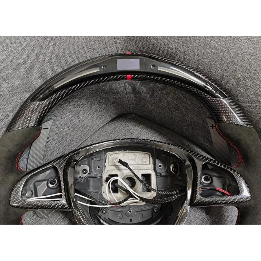Volante LED de fibra de carbono para Mercedes-Benz AMG C43 C63 E43 E63 S63 S65 Foto 4 de 4