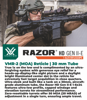 Vortex Optics Razor HD Gen II-E 1-6x24 VMR-2 MOA Riflescope w