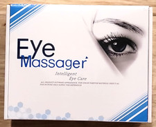 Eye Massager. Uses acupressure, heat, vibration, music compatible, foldable.
